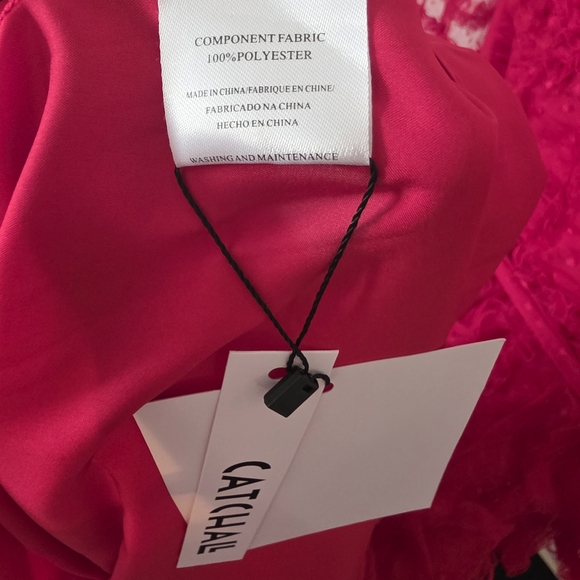 Catchall Red Ruffle Tulle Midi Dress Romantic Valentine Cottagecore NWT S - Picture 7 of 7